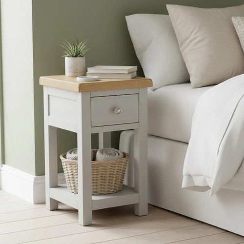 Grofurniture white bedside - white,