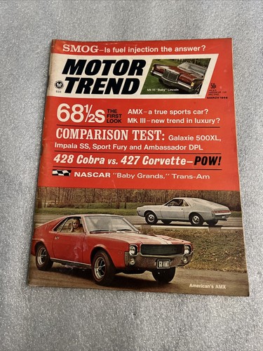 Vtg motor trend magazine march - motor,