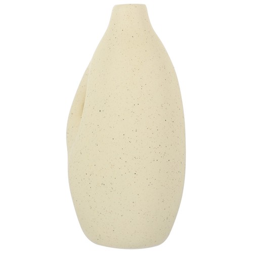 Neutral white ceramic vase - ceramic,