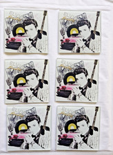 Set of 6 Elvis Presley Glass Square Coasters Drinks 10cm x 10cm Tea Coffee