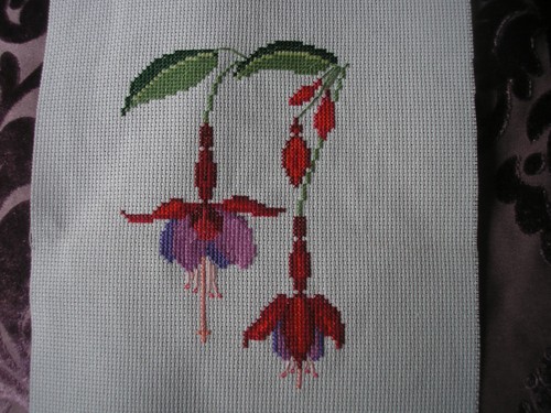 Completed cross stitch - cross,