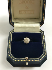 Art Deco Diamond 9ct Gold and Palladium Vintage Ring -  Size M