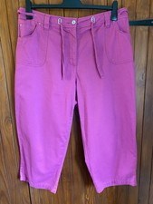 Ladies Half Elasticated Pink Cotton Traders Trousers, Size 22