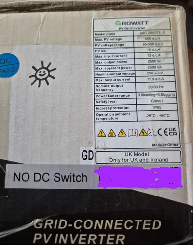 2.5kw growatt inverter