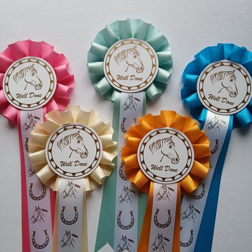 Horse rosettes well done with - ,
