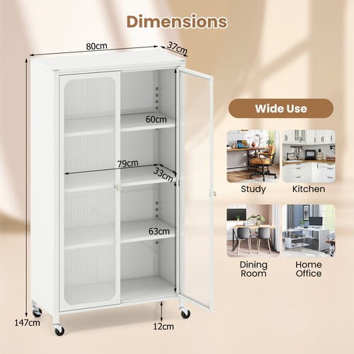 Wheels metal storage cabinet - metal,