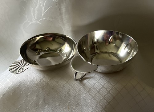 White metal wine tasting cups - white,