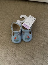 Marks & Spencer Infant Baby Blue  Slipper Shoes Size 3-6 months New