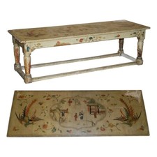 IMPORTANT ANTIQUE GEORGIAN CHINOISERIE CIRCA 1800 CHINESE REFECTORY DINING TABLE