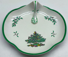 Spode Christmas Tree sweet treat fruit mince pie candy dish with handle