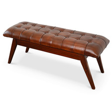 Mid Century Modern Tan Leather