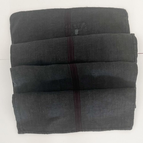 Antique black dyed linen - black,