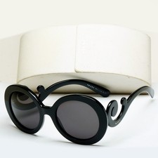 Prada Sunglasses Baroque Swirl Black Round PR27NS SPR 27N 1AB-3M1 40477 191025