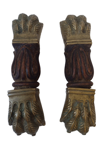 Victorian brass lion claw feet - victorian,