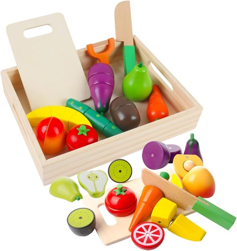 Wooden food toys - play, kitchen