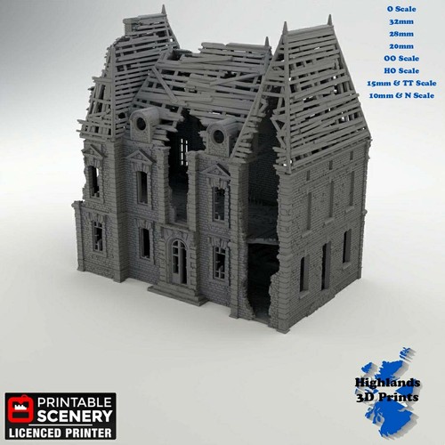 Ruined chateau ww2 - ruined,