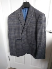 Mazelli Italian Wool 65%  Jacket. Dark Grey Blue Check. Brand New, Never Worn