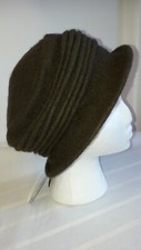 Ladies Wool Cloche Hat Navy