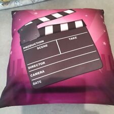 Cinema Room Cushion Clapper Board TV Movie Film Night Pink 