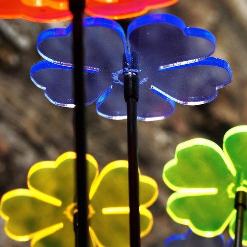 Glowing flower garden - garden, stakes