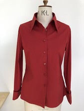 Mulberry Deep Red Uk 12 Shirt Blouse New Without Tag Cotton Stretch Cufflinks