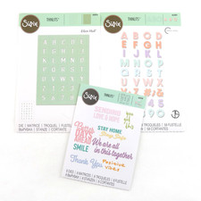 3 x Sizzix Die Sets - Tiled & Type Alphabets & Good Vibes Sentiments - Lot 4199