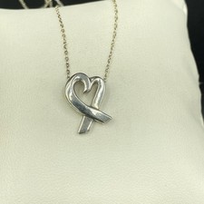 Tiffany & Co. Paloma Picasso Sterling Silver 925 Heart Ribbon Necklace