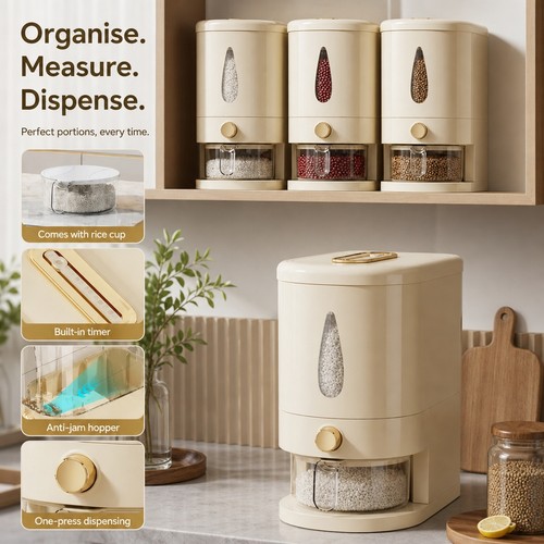 Rice dispenser airtight sealed - rice,