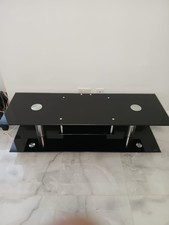  TV Stand in Black Glass, Hi