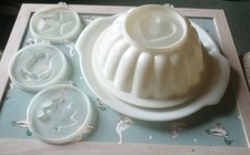 Tupperware Jelly Desert Mould Vtg 4 mould tops Christmas Tree/Star/Heart/Flower 