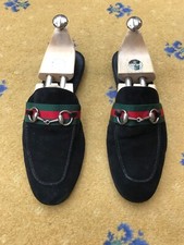 Gucci Suede Black Horsebit Web