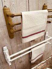 Vintage French Early Century Painted Wall Mounted Towel Rails