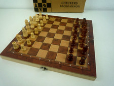 3 in 1 FOLDING WOODEN CHESS