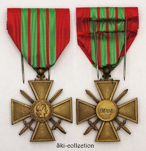 Croix guerre 1939 bronze - guerre,