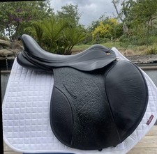 Saddle Company GP saddle 17.5” MW black dual-flap with buffalo leather