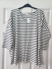 Ladies White & Black Striped