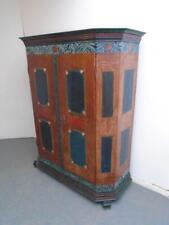 A Georgian Swedish 2 Door Antique Pine Painted Green Hall Wardrobe