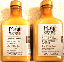 MAUI MOISTURE INVIGORATING + COCONUT COFFEE BODY SCRUB & WASH 577ml x 2. VEGAN