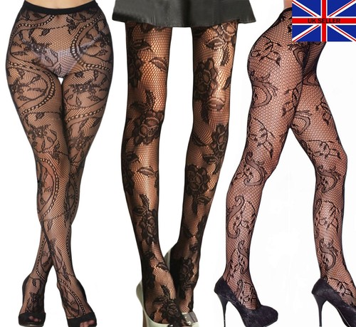 New black patterned fishnet - patterned,