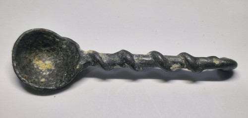 Antique metal spiral spoon