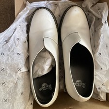 Dr. Martens Cordelia Women's Leather White Block Heel Ankle Boots  Size 8