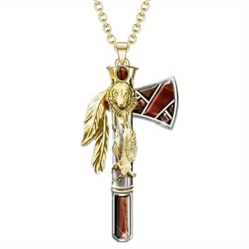 Wolf head gold - wolf, hatchet