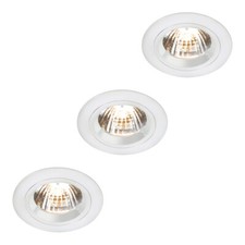 Litecraft Recessed Downlight MR16 Tiltable Spotlight in White - 3 Pack Clearance