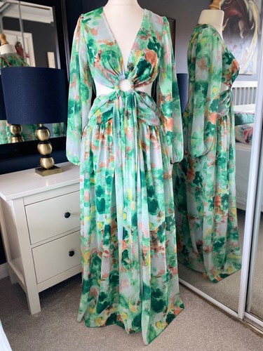 Summer floral cut - out, maxi