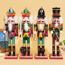 12" Tall Christmas Nutcracker Wooden Nut Cracker Traditional Xmas Festive Decor