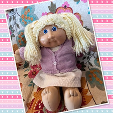 Beautiful Vintage Cabbage Patch Kids Girl Lemon Blonde Hair Blue Eye HM2 Doll
