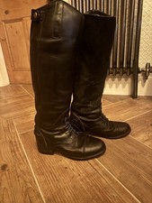 Ariat Black Tall Thermal Leather Riding Boots Size 4.5 Regular Leg