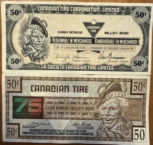 Canadian tire money 50c - tire, .50c