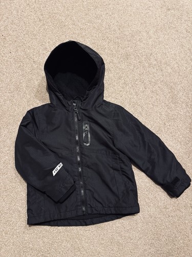 Boys black hooded jacket - boys, coat