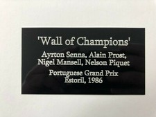 Wall of Champions - Senna Prost Mansell - Engraved Plaque for Signed Memorabilia